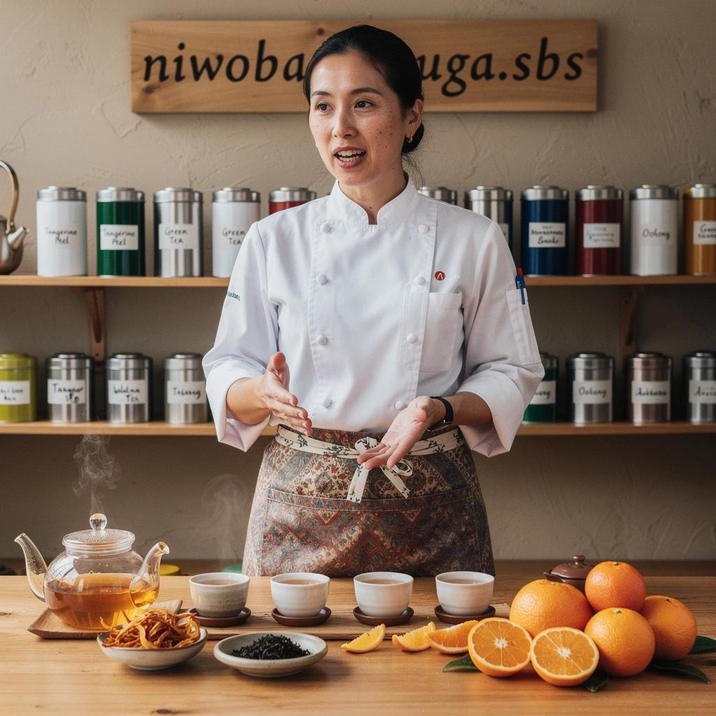 Záber na sušené mandarínkové šupky v miske, pripravené na prípravu čaju.