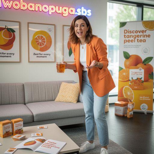 Čajová kanvica s mandarínkovým čajom a kúsok čerstvého ovocia vedľa.